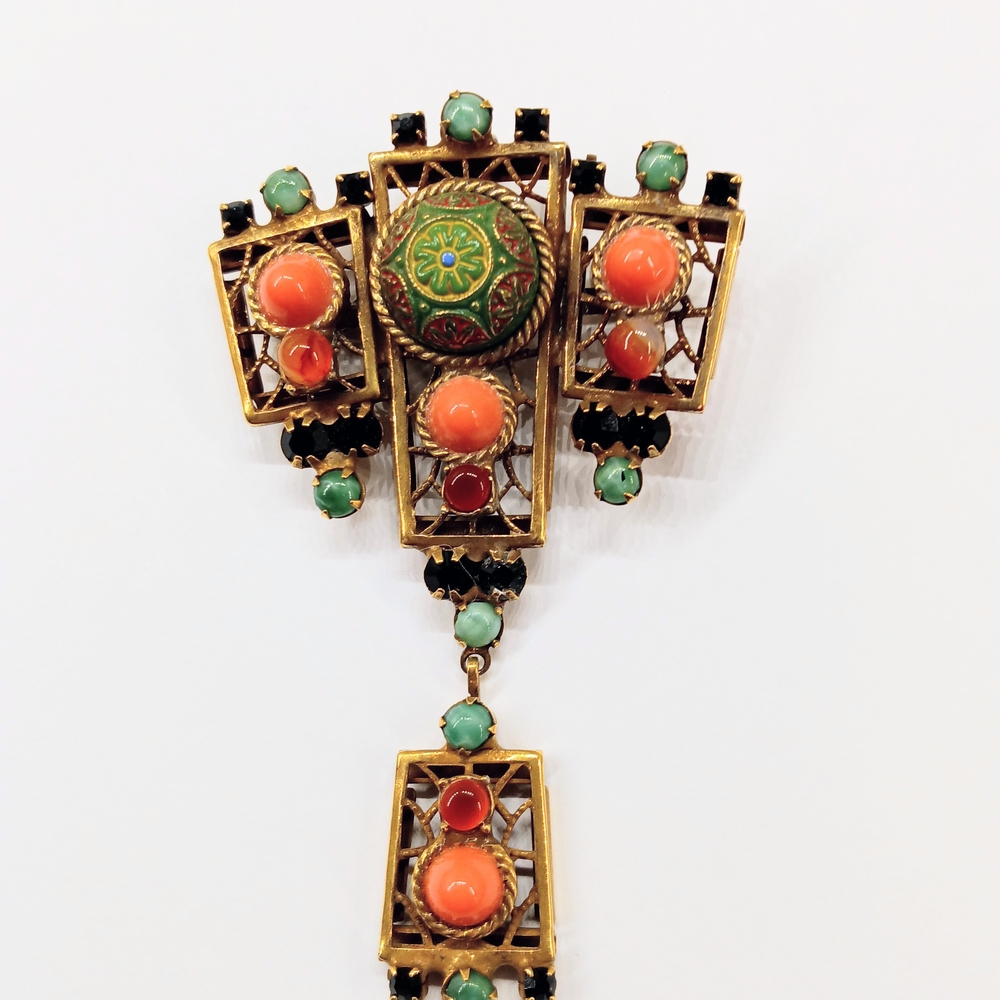 Vintage Juliana Delizza Elster Moroccan Brooch Pendant Book Piece